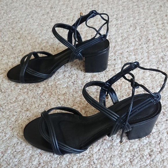 Schutz Brynn Mid Block Leather Sandal size 36.5 - Picture 6 of 13